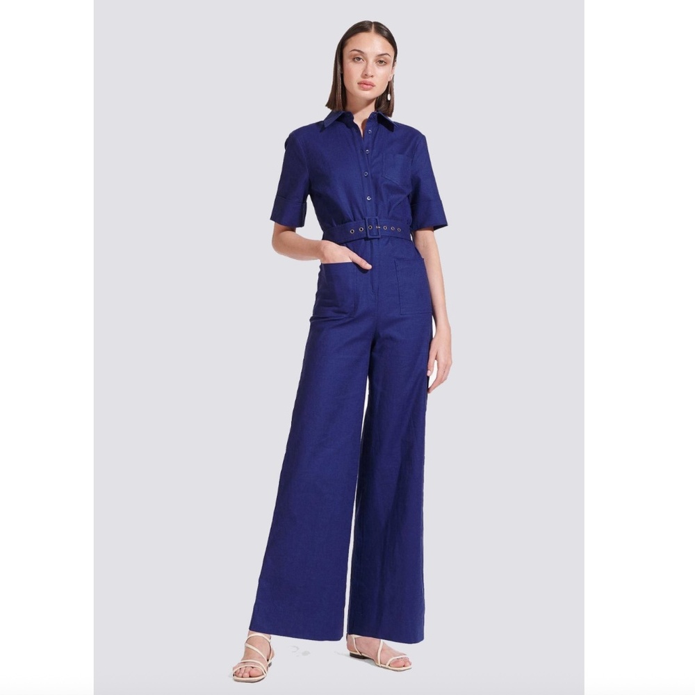 NWT Staud Zavey Jumpsuit Midnight Blue